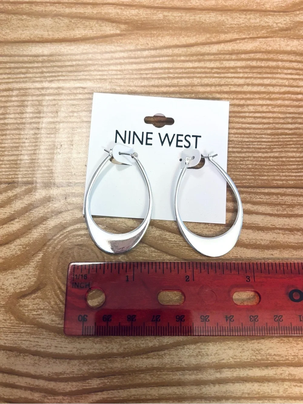 NWT Nine West Silver Tone Hoop Earrings